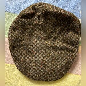 HANNA HATS OF DONEGAL Brown Plaid Wool Newsboy ERIN TWEED HAT